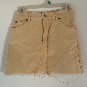 Topshop yellow denim mini skirt